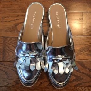 Silver Madden Girl Loafer Mules